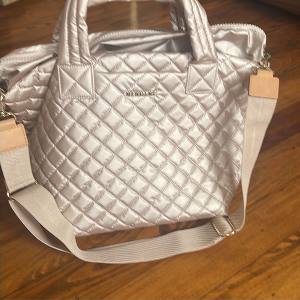MZ Wallace Pale Rose Gold Metallic Small Metro Tote Deluxe - NEW w TAGS - Picture 4 of 16